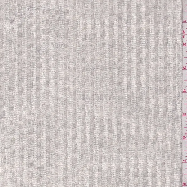 1 YD PC-Heather Ivory Ribbed Sweater Knit Fabric