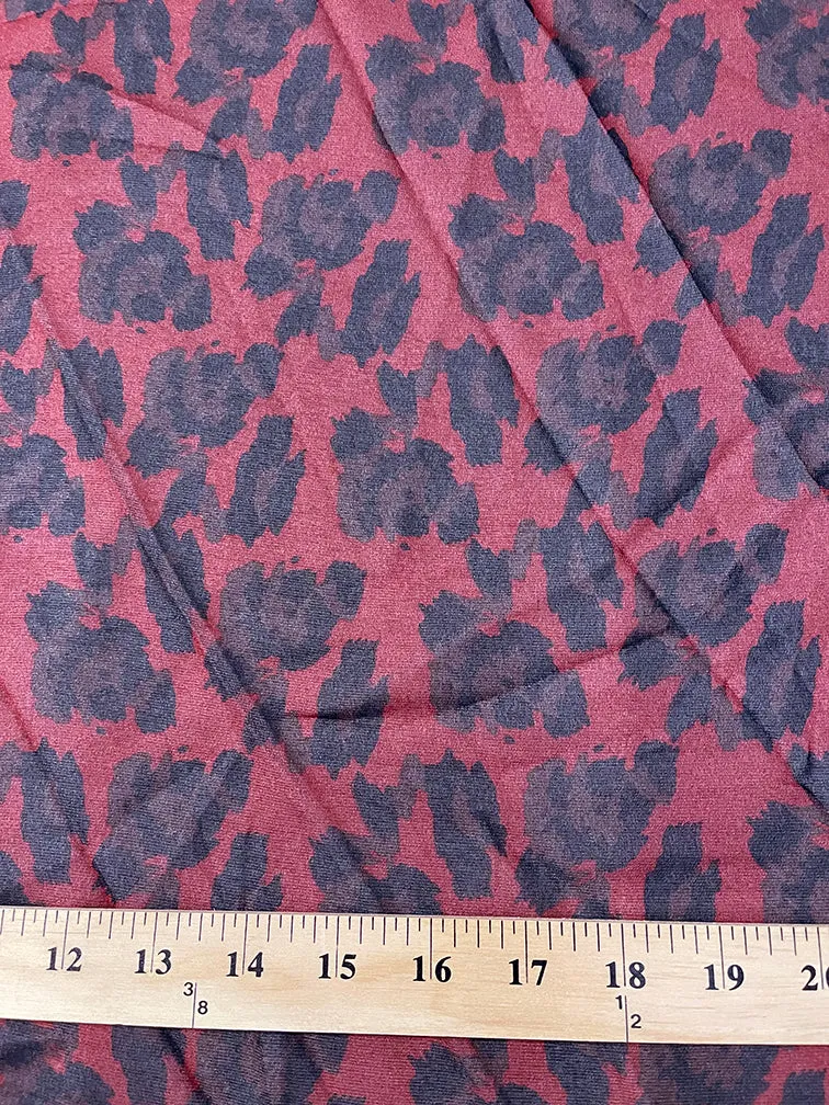 2 YD PC-Red Multi Chiffon Print Fabric