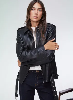 Adelinda Leather Bomber