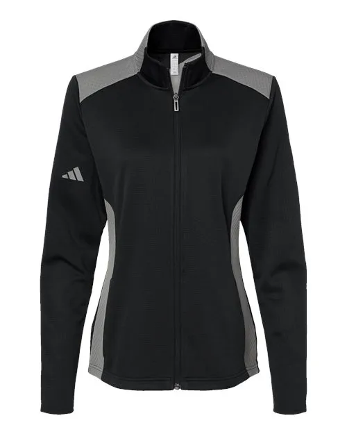 Adidas Women's Textured Mixed Media Full-Zip Jacket A529