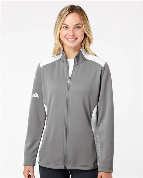 Adidas Women's Textured Mixed Media Full-Zip Jacket A529