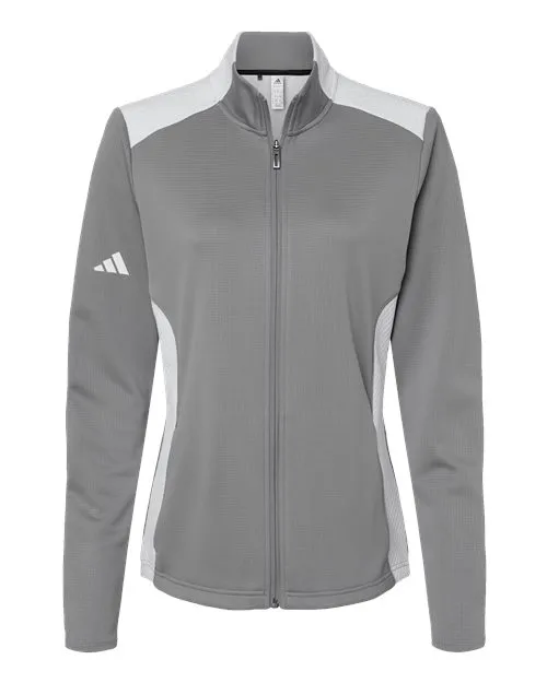 Adidas Women's Textured Mixed Media Full-Zip Jacket A529