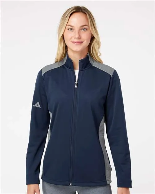 Adidas Women's Textured Mixed Media Full-Zip Jacket A529