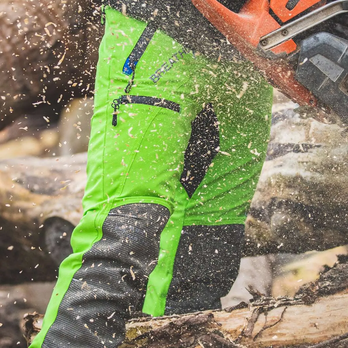 AT4060 Breatheflex Pro Chainsaw Trousers Design A Class 1 - Lime