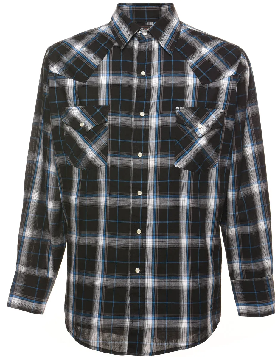 Black & Blue Classic Checked Shirt - M