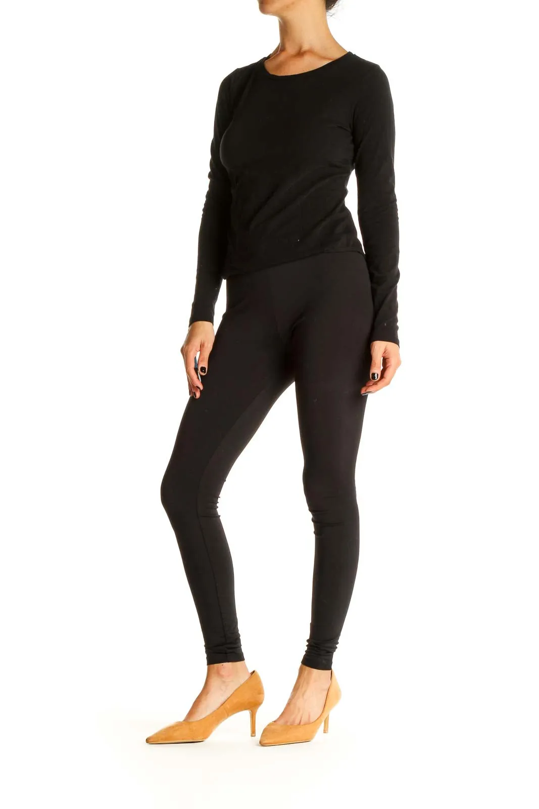 Black Solid Classic Bodysuit