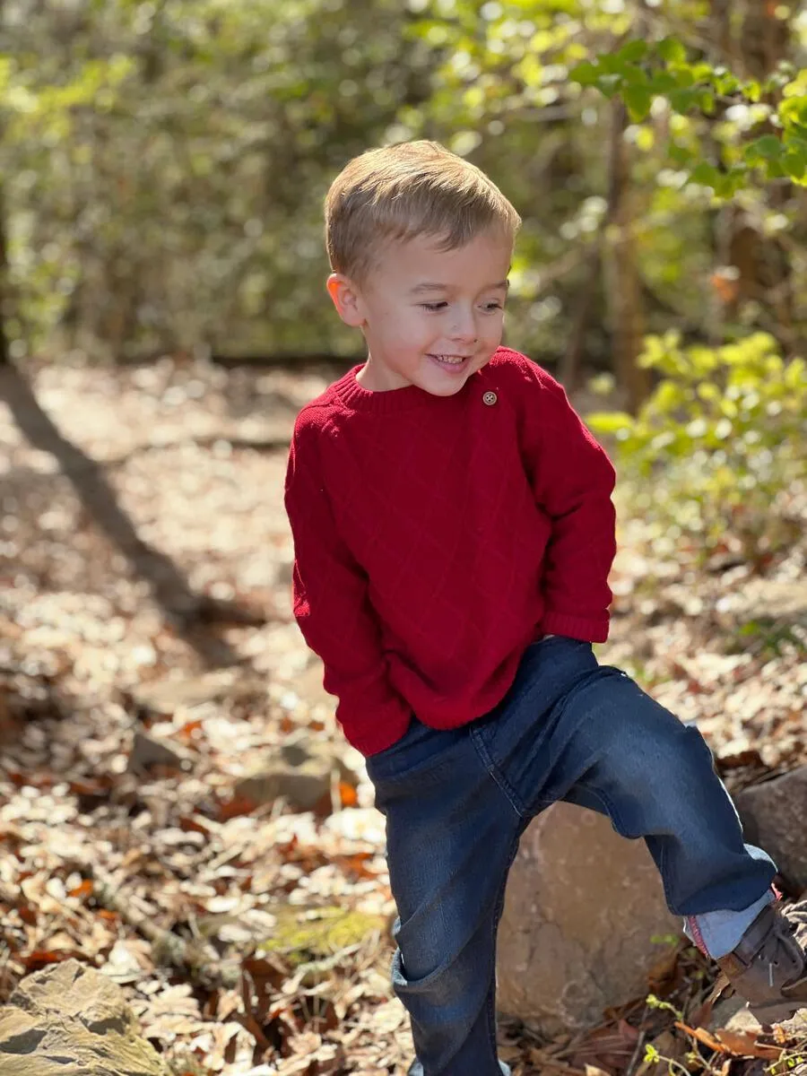 Boys Sweaters | Archie - Red | Me and Henry