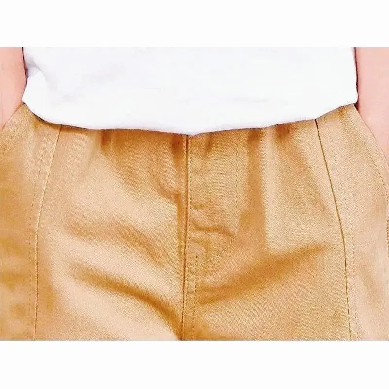 Boys Work Pants Spring Autumn Cotton Elastic Waist