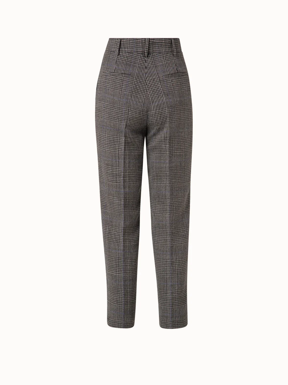 Checked Wool Tapered Pants