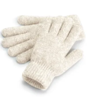 Cosy ribbed-cuff gloves | Almond Marl