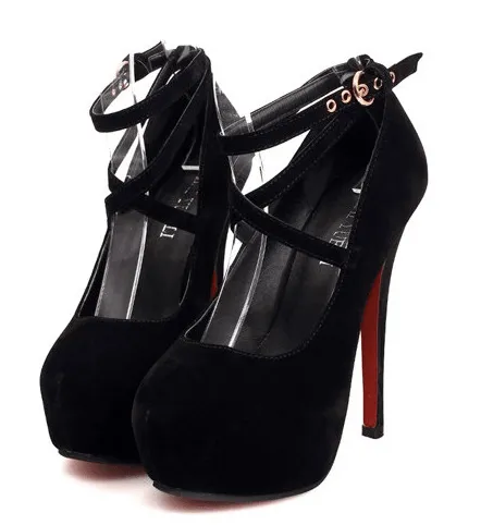 CROSS-STRAP PLATFORM PUMPS