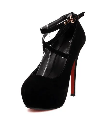 CROSS-STRAP PLATFORM PUMPS