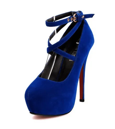 CROSS-STRAP PLATFORM PUMPS