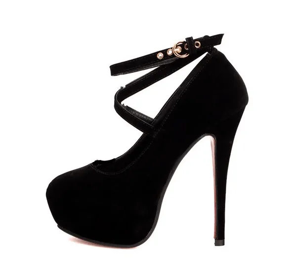 CROSS-STRAP PLATFORM PUMPS