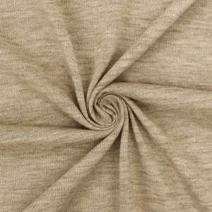 Desert Beige-Gray-Ivory Slub Stretch Jersey Knit Fabric