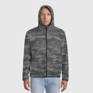 Distressed Camo Windbreaker