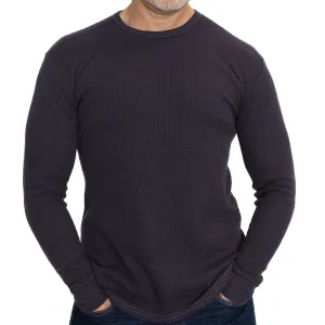 Dried Raisin Organic Cotton Blend Waffle Stitch Thermal Shirt