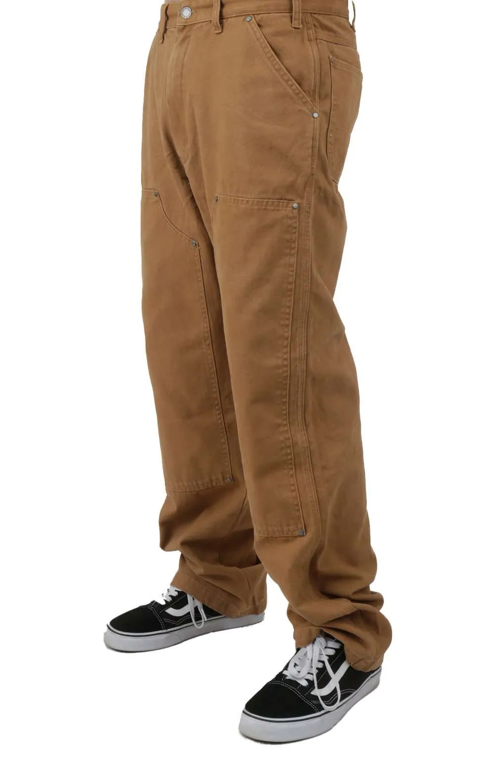 (DUR02SBD) Duck Double Front Pants - Stonewashed Brown Duck