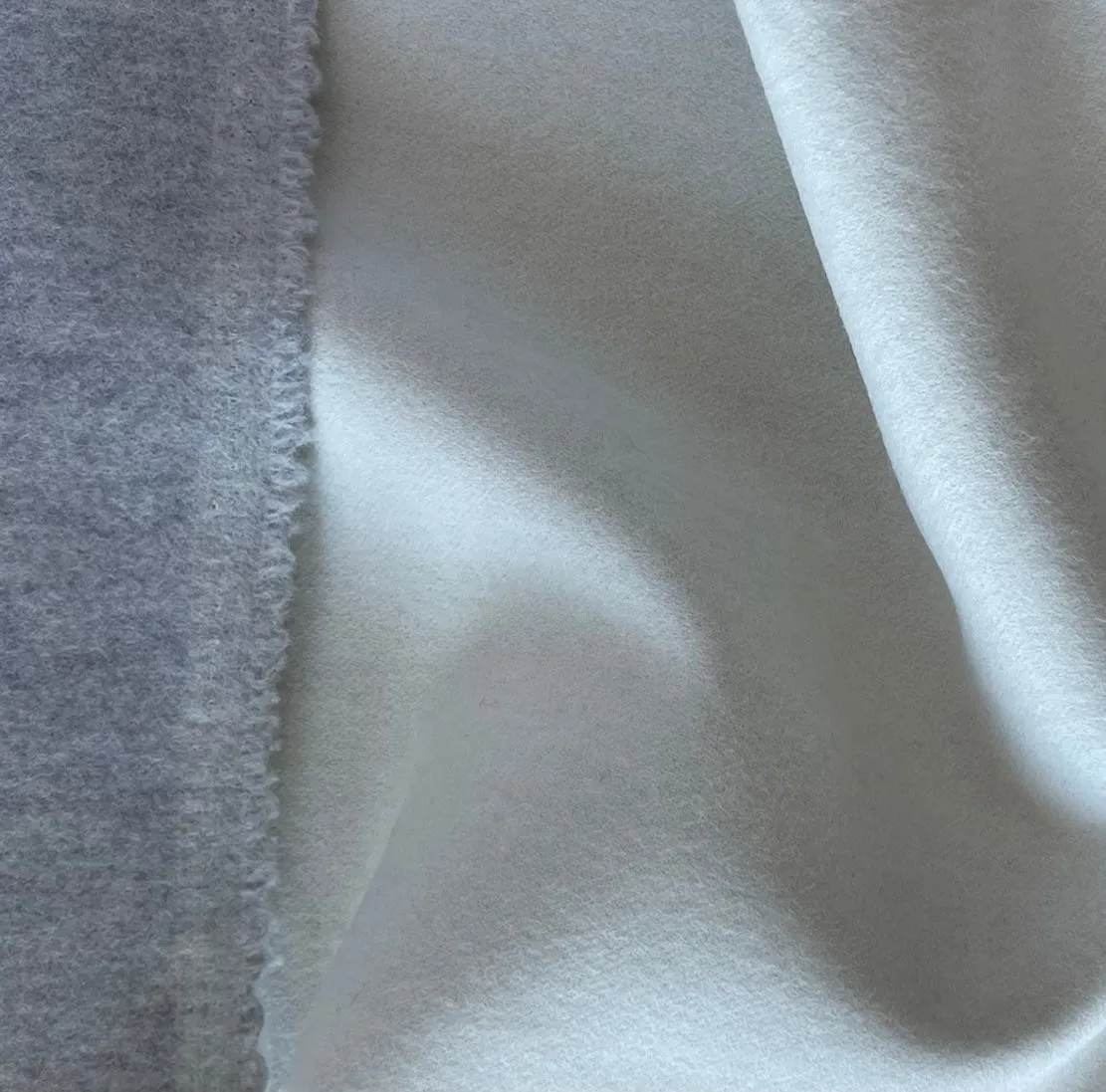 Exquisite Heathered Fog & Pearl Double-Faced Cashmere Coating (Made in Italy)