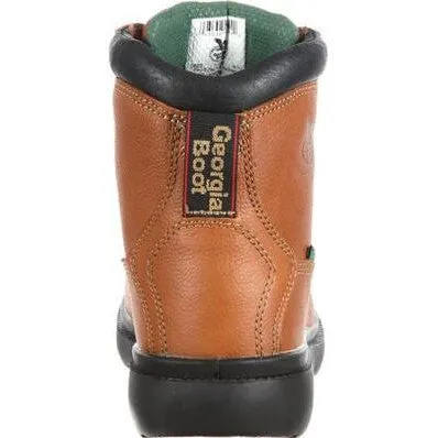 Georgia Men's Farm And Ranch 6" Soft Toe WP Work Boot -Brown- G6503