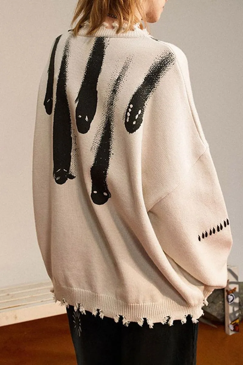 Ghosts distressed knitted sweater