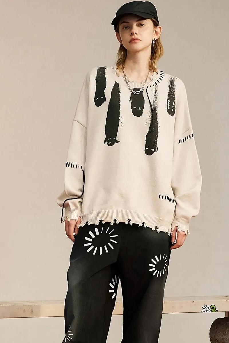 Ghosts distressed knitted sweater