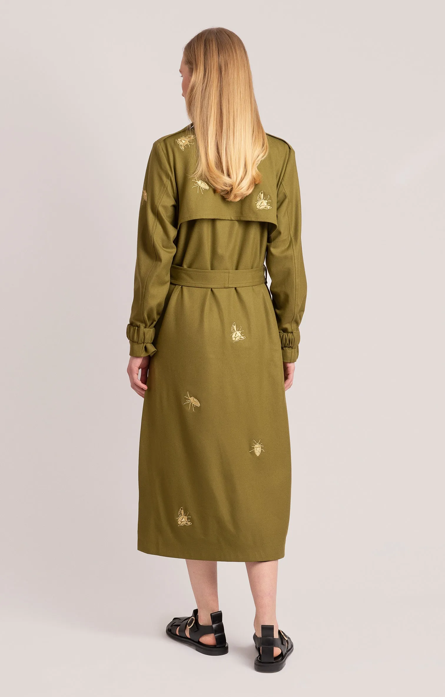 Glossata Trench Coat Stink Bugs Olive Green