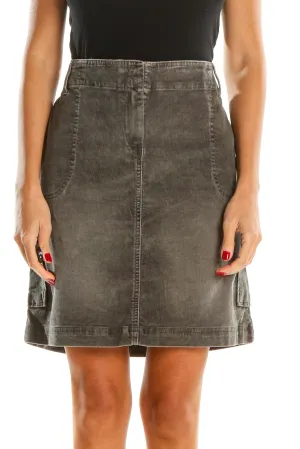 Gray Denim Classic A-Line Skirt