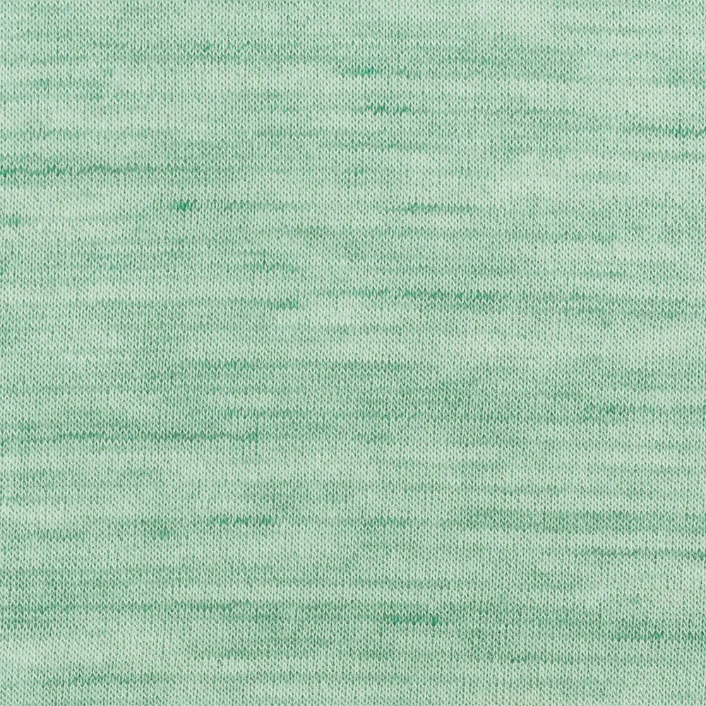 Green-Ivory Slub Stretch Rayon Jersey Knit Fabric