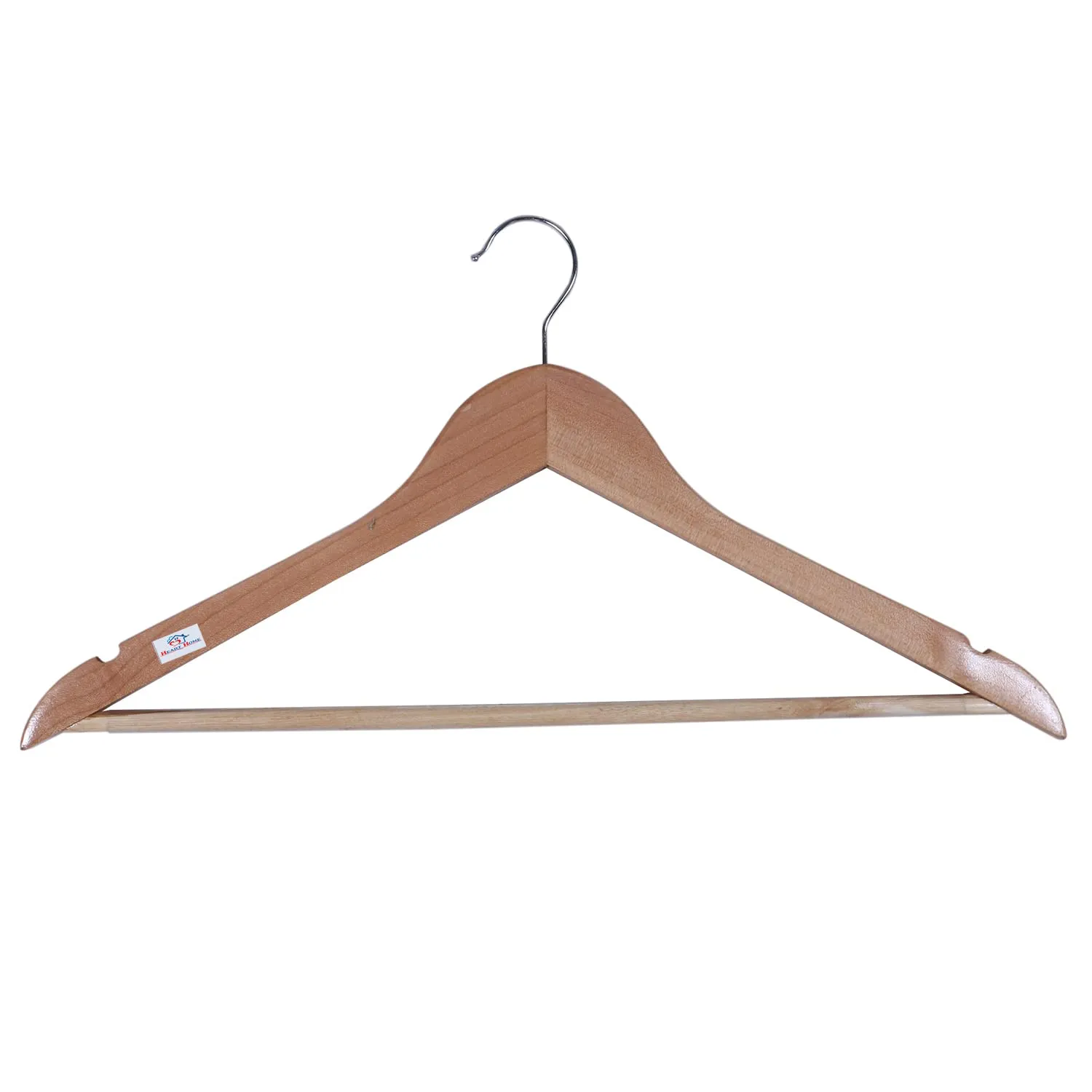 Heart Home Lightweight Attractive Wood Hangers for Shirt,Pants,Suit with Side Notches & Hooks Pack of 9 (Brown)