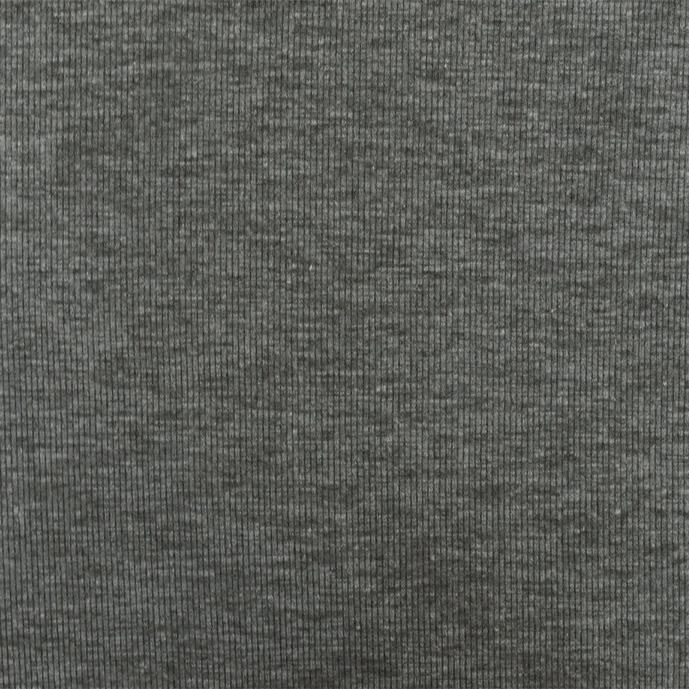 Heather Dark Gray 2x2 Stretch Rib Knit Fabric