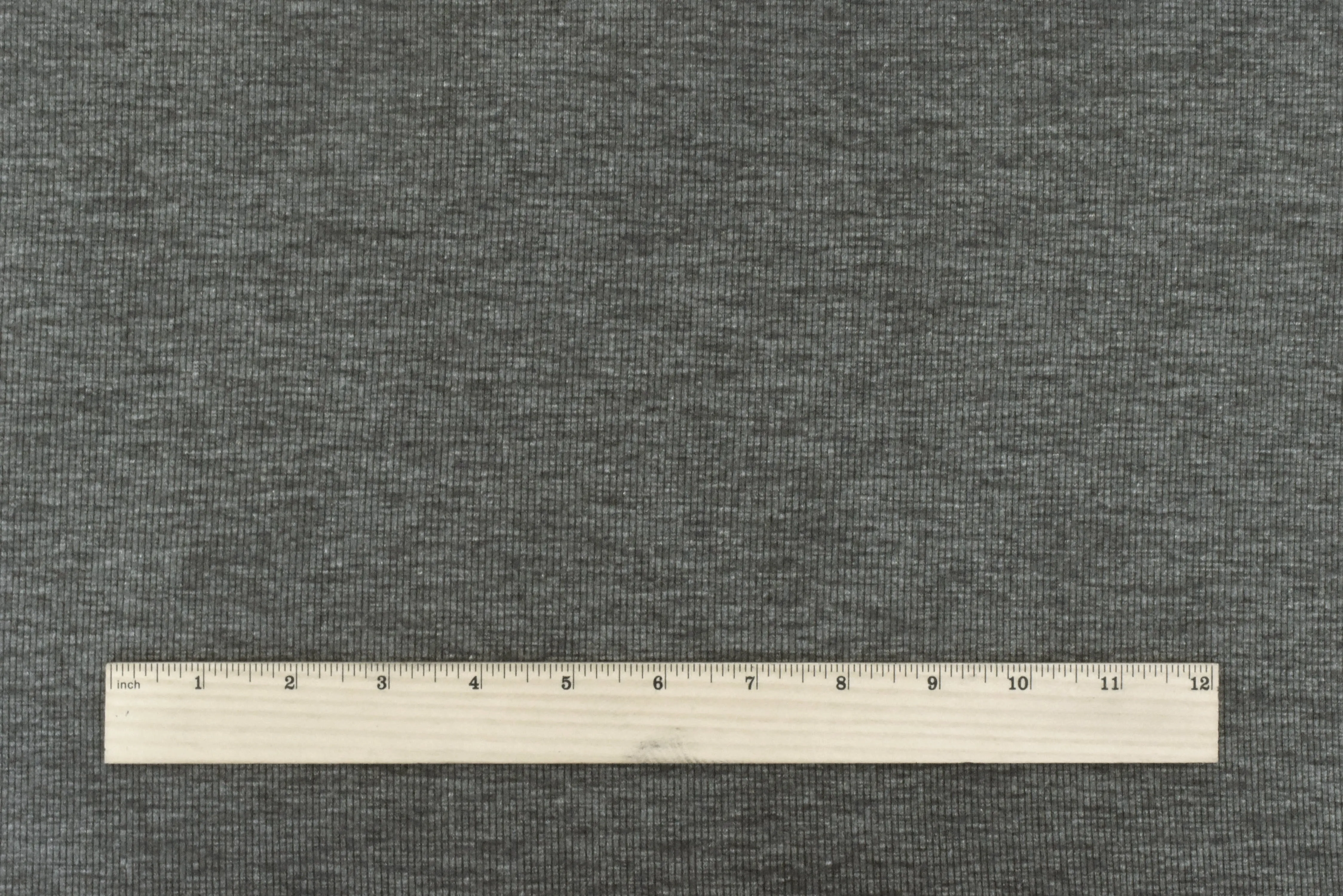 Heather Dark Gray 2x2 Stretch Rib Knit Fabric