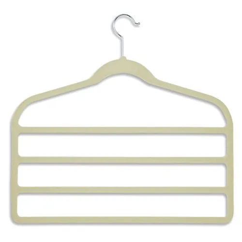 HoneyCanDo 10-Pack Velvet Touch 4-Step Pant Hanger, White