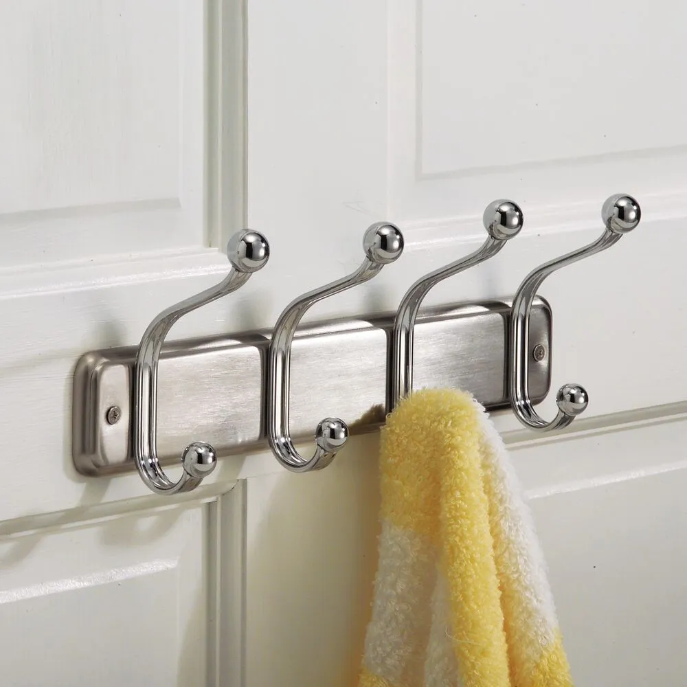 iDesign York Lyra Rack 4 Hooks in Chrome