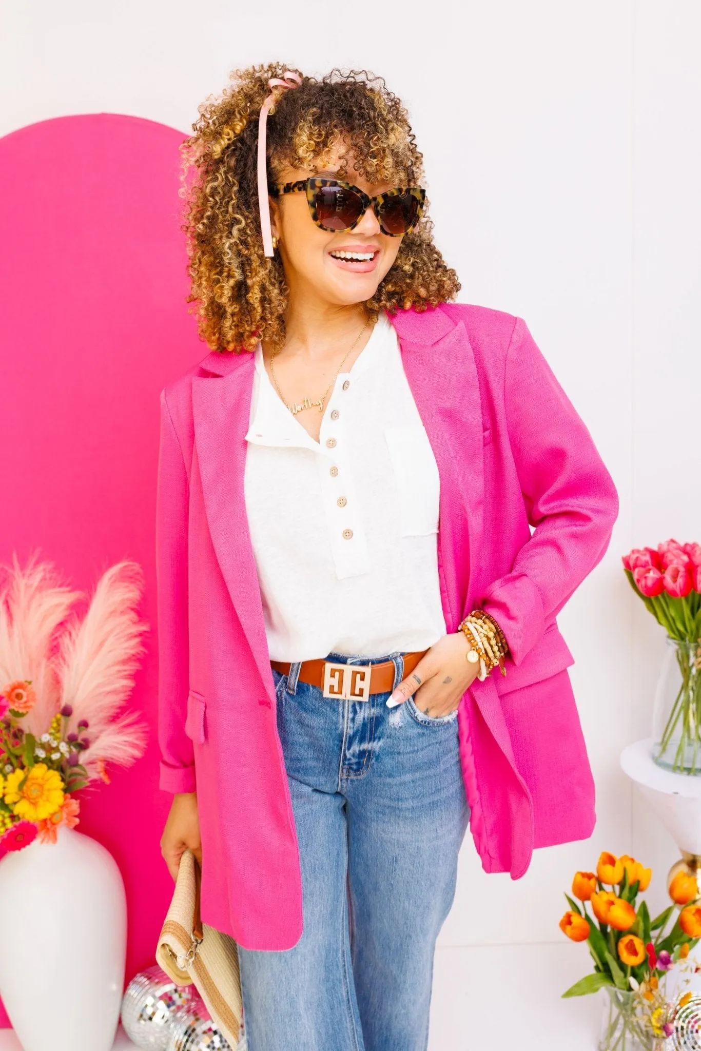 Infatuation Allure Blazer, HOT PINK