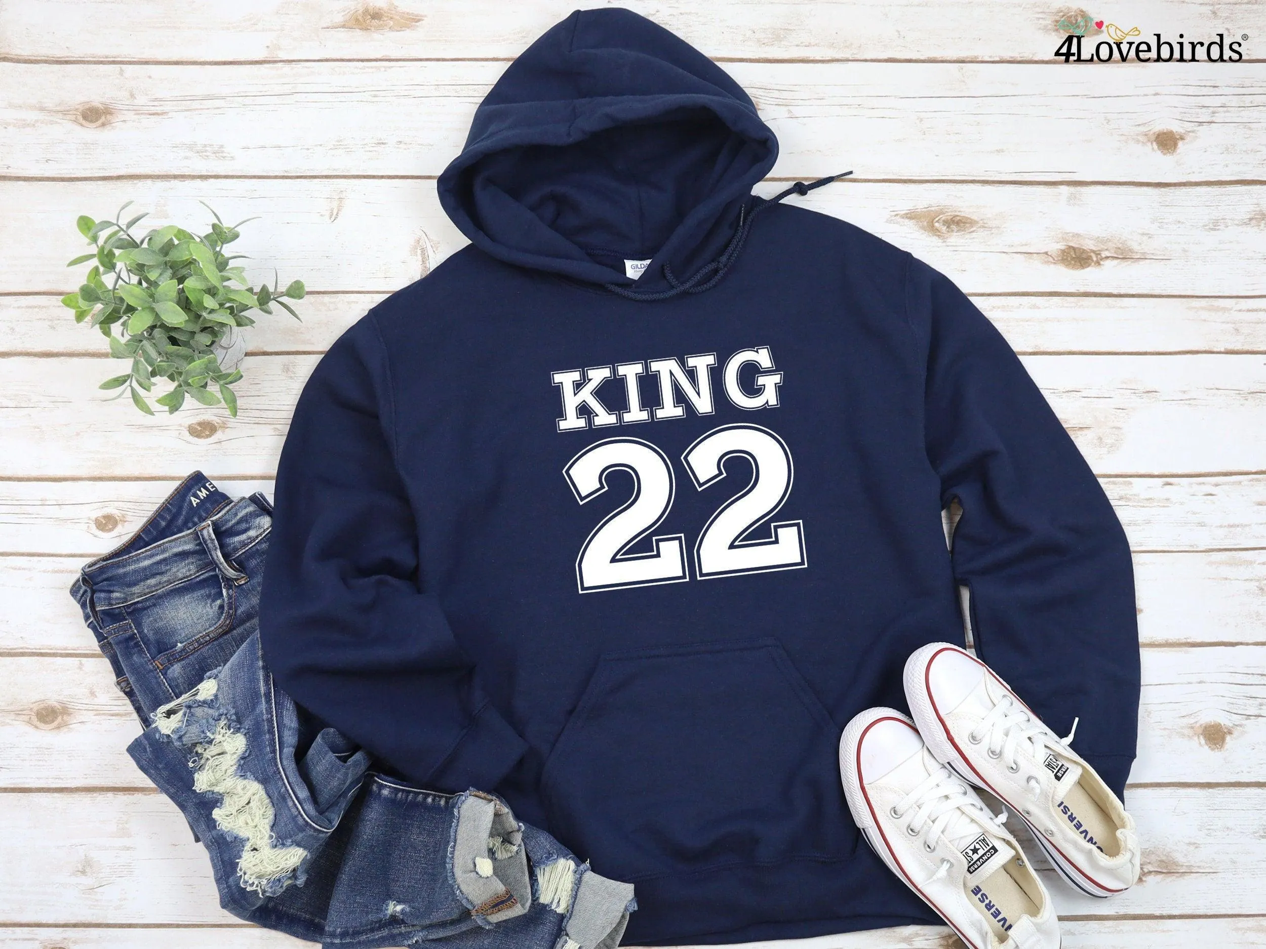 King Queen Hoodie, personalized gift, matching sweatshirts for couple, t-shirts for lovers, King Queen Long Sleeve Shirt for couple