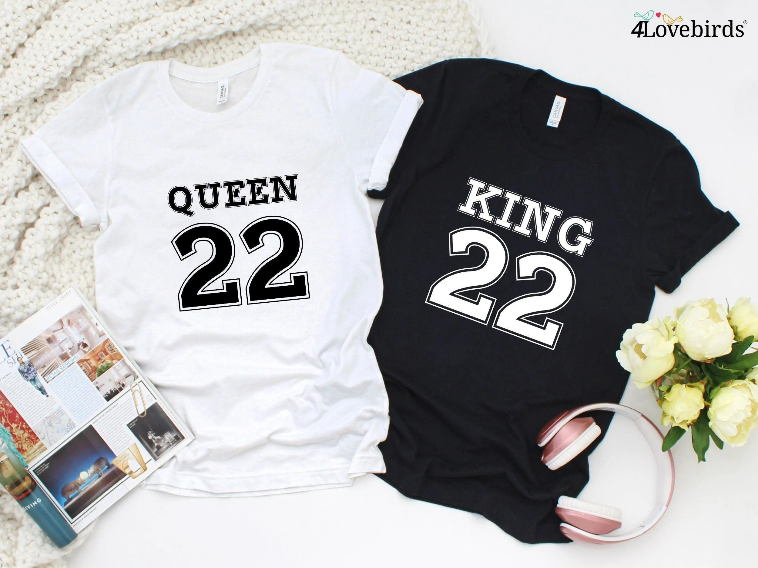 King Queen Hoodie, personalized gift, matching sweatshirts for couple, t-shirts for lovers, King Queen Long Sleeve Shirt for couple