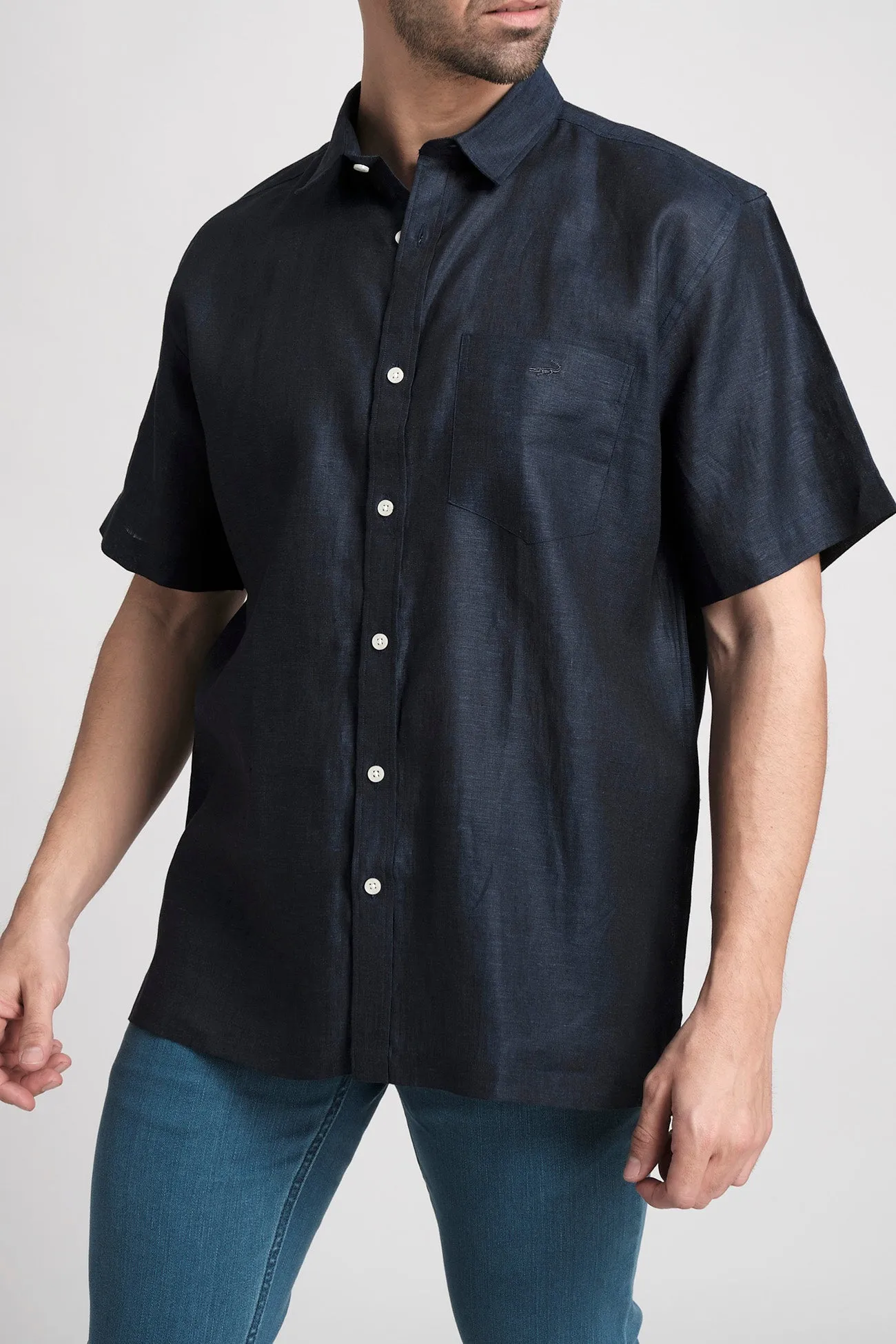 Leisure Fit Short Sleeves-Casual Shirts-Midnight