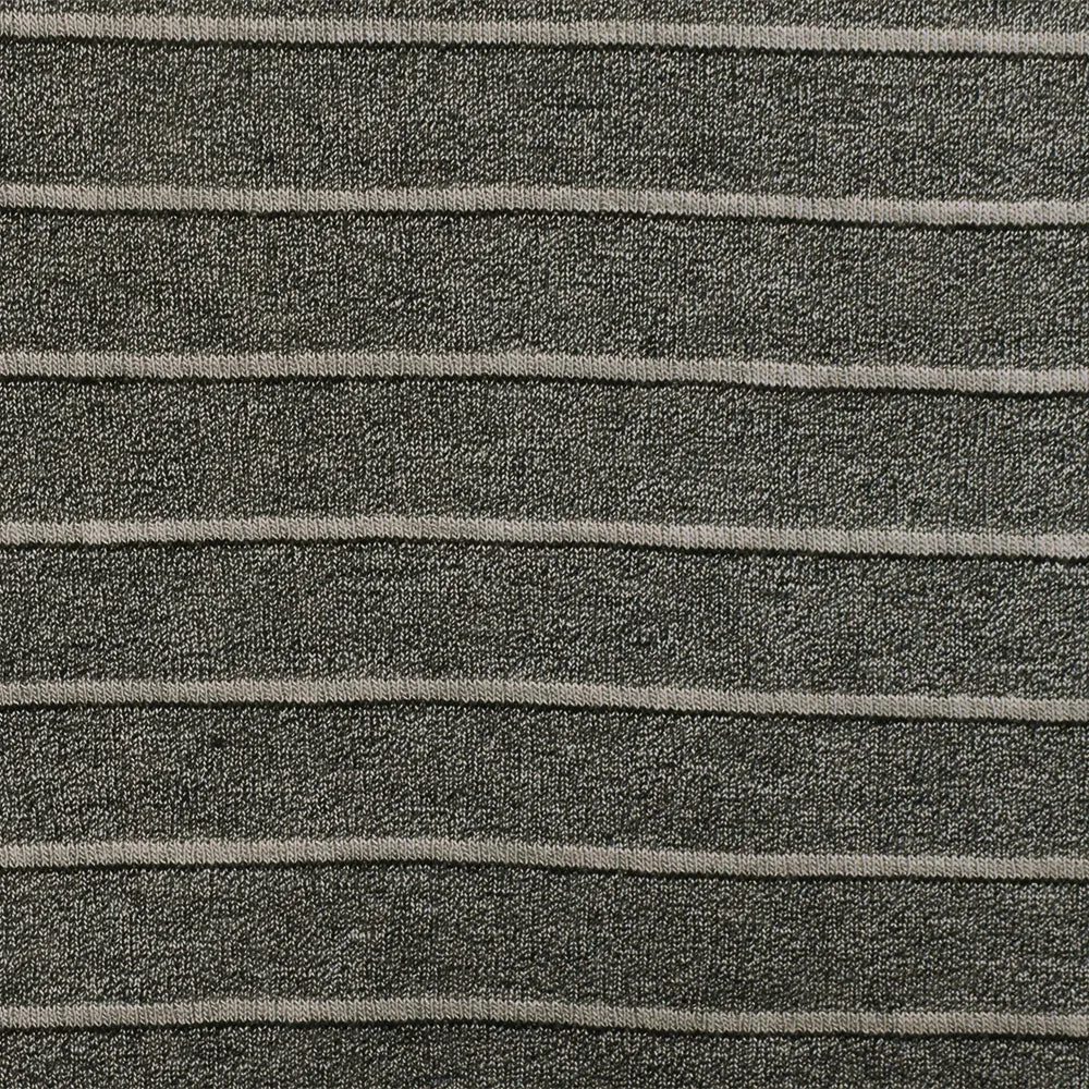 Light Gray-Black Stripe Stretch Jersey Knit Fabric