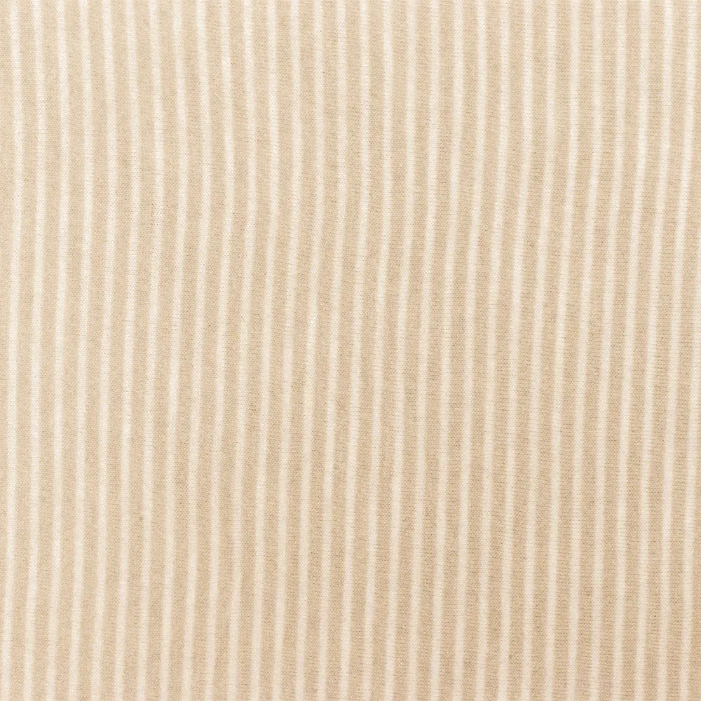 Light Khaki-White Stripe Stretch Rayon Jersey Knit Fabric