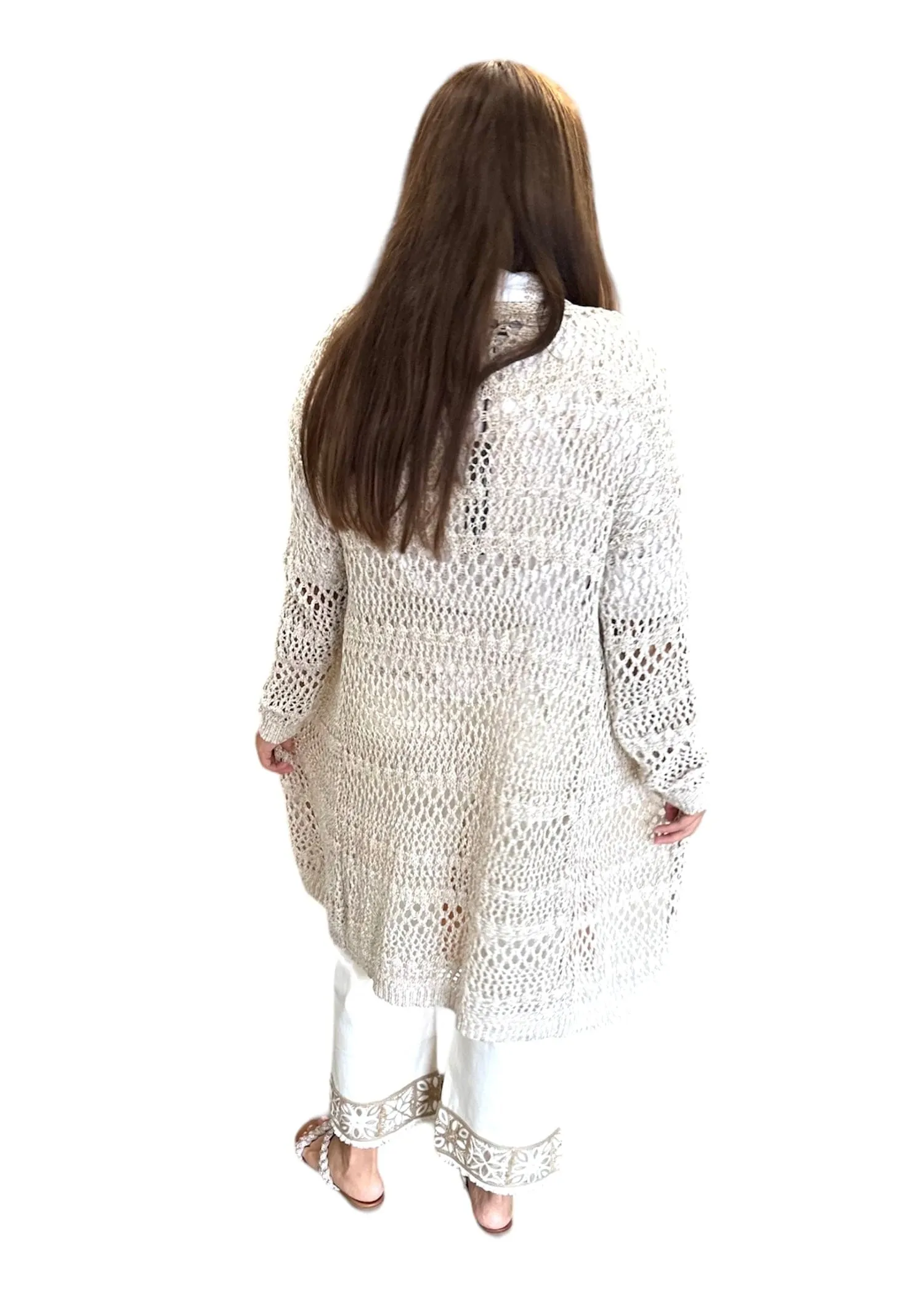 Long Knit Crochet Cardigan by Charlie B