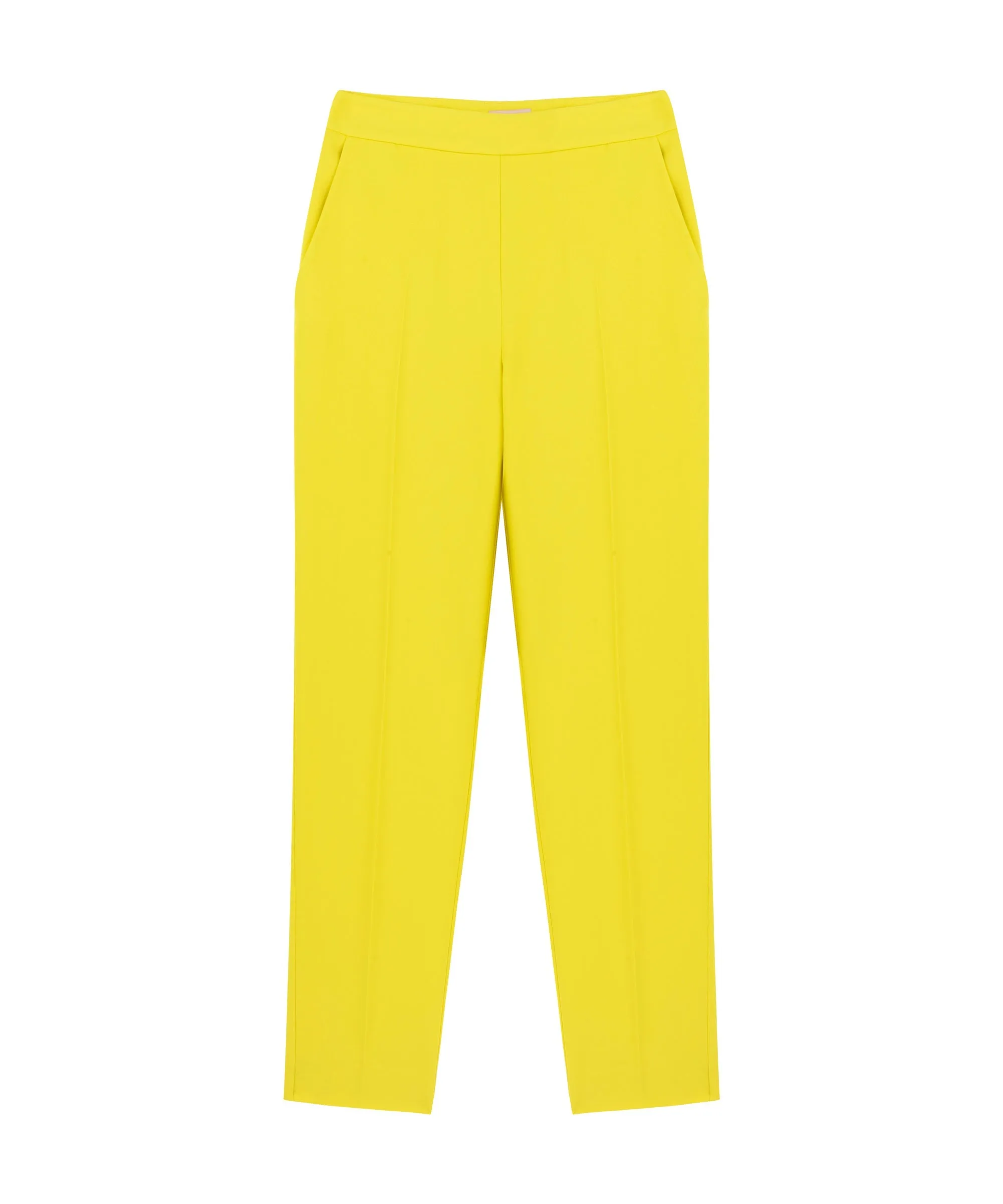 Machka Crepe Cigarette Fit Trousers Yellow