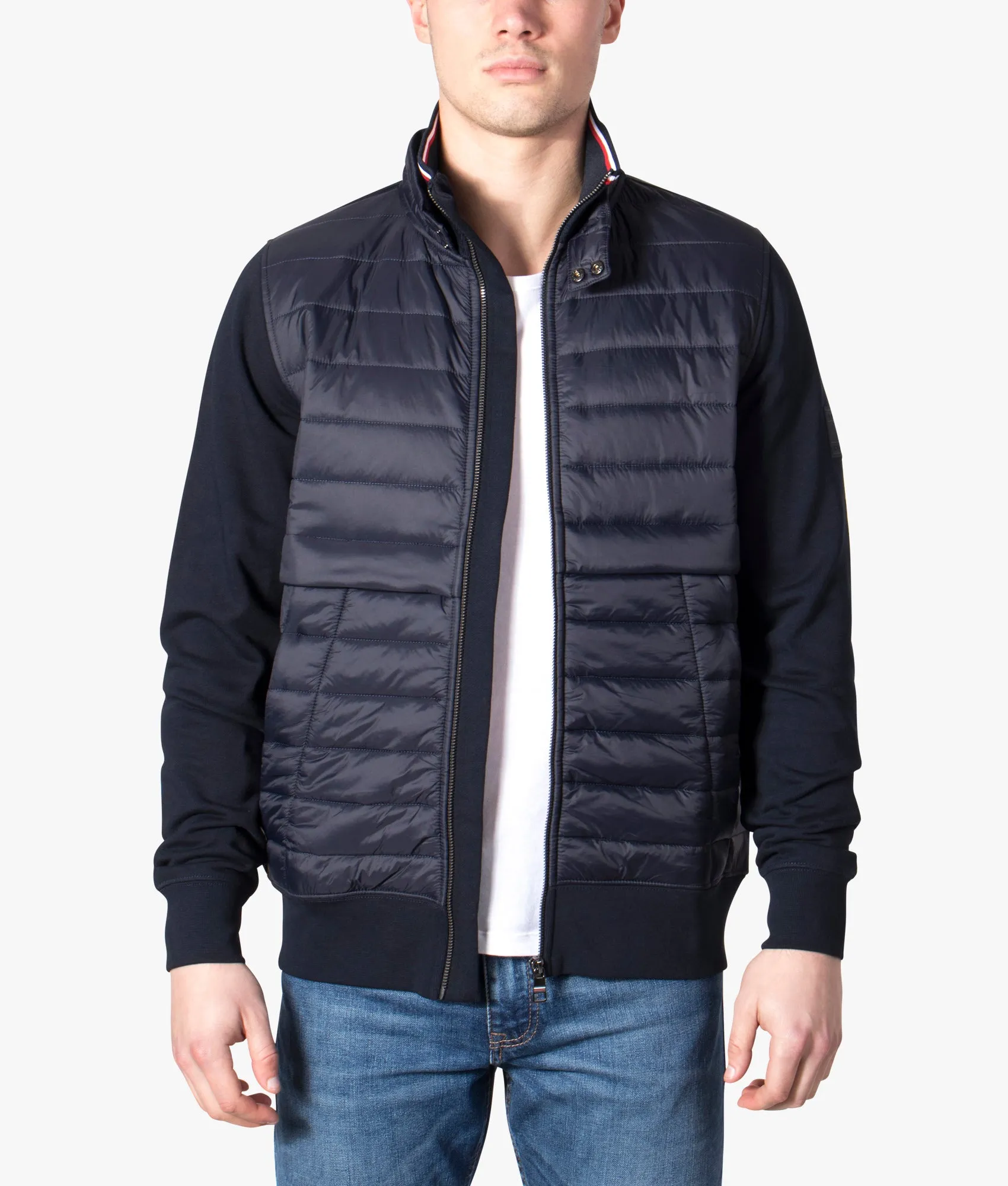 Mix Media Zip Through Hybrid Jacket