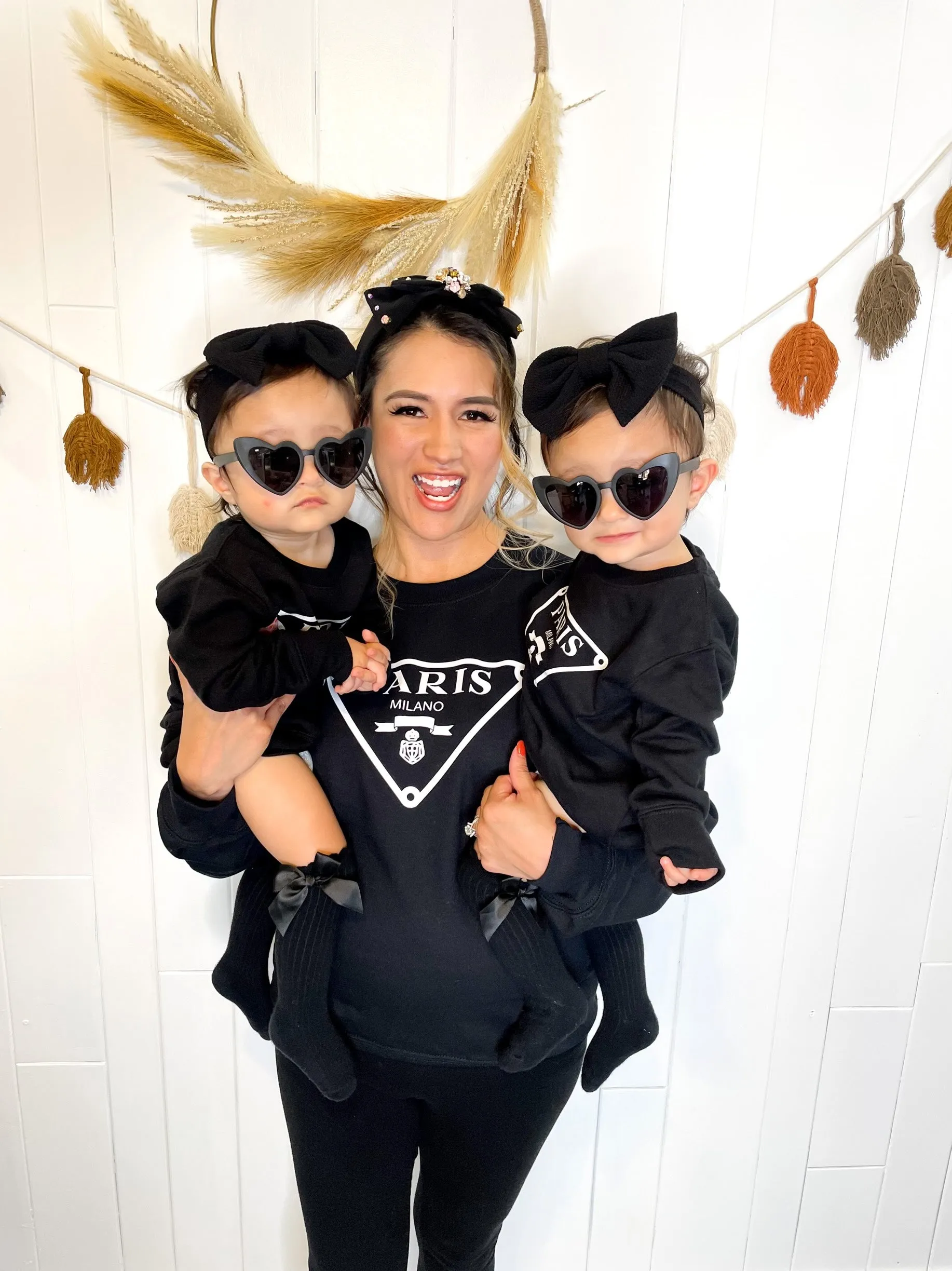 NEW - Paris Milano Black Sweatshirt - Mama and Mini Collection - Adult Sizing