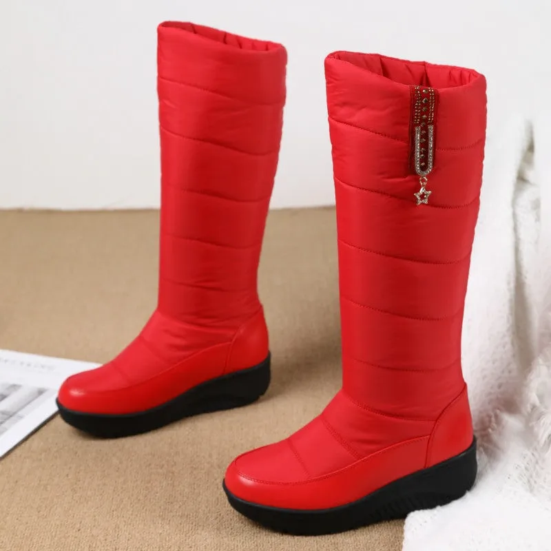 OCW Women Plush Winter Boots Knee-high Waterproof Orthopedic Shoes