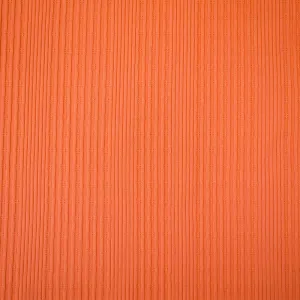 Orange Nylon Stretch Spandex Multi Rib Knit Fabric