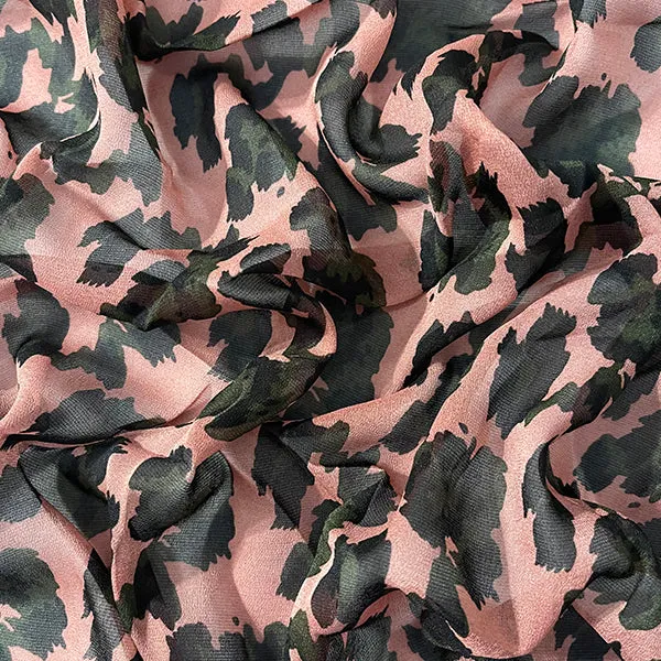 Pink Multi Chiffon Print Fabric