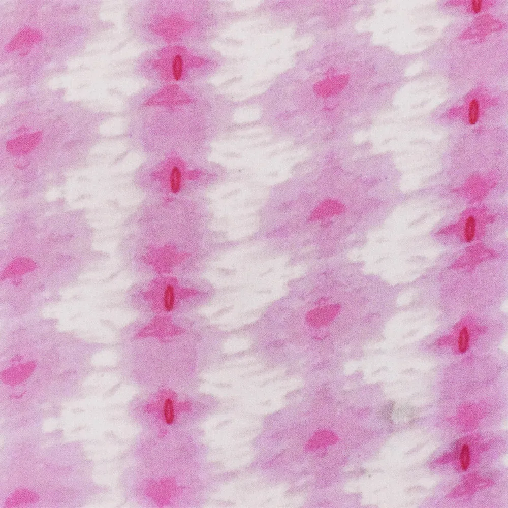 Pink-White Abstract Printed Poly Chiffon Woven Fabric