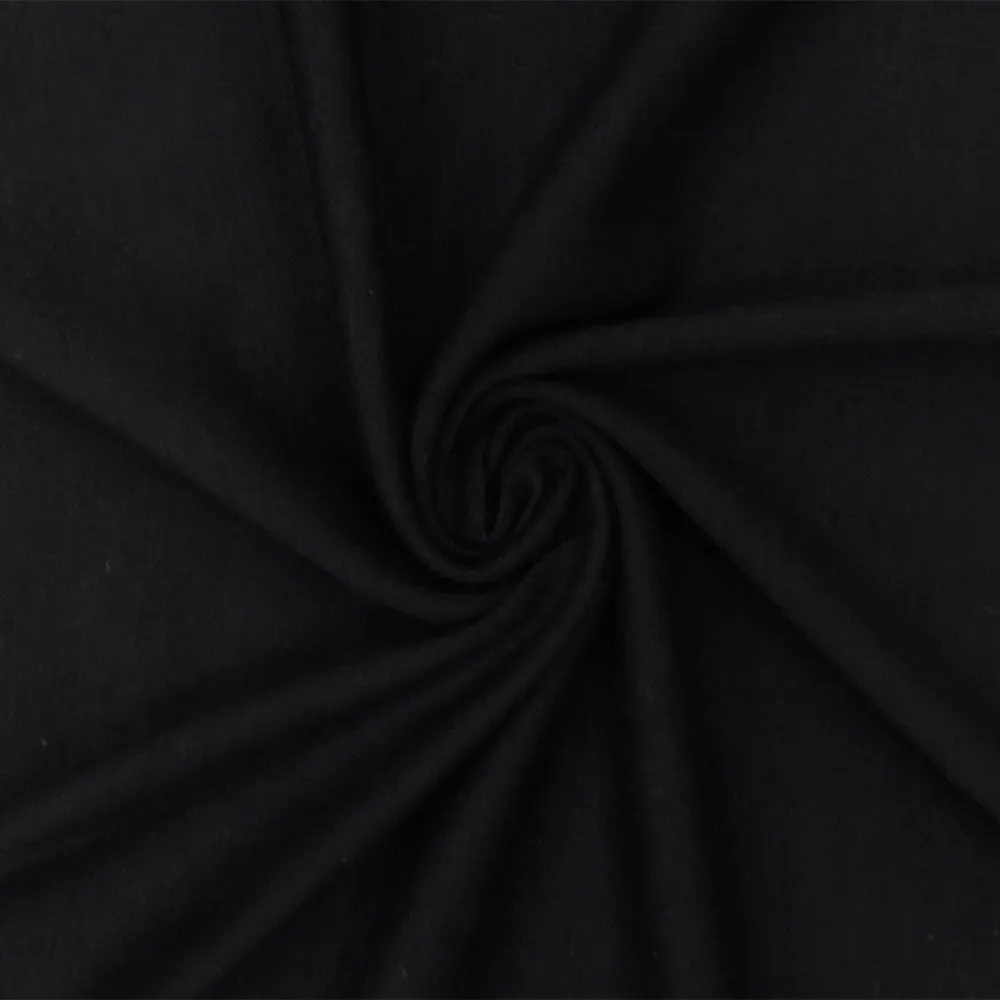 Pitch Black Solid Stretch Jersey Knit Fabric