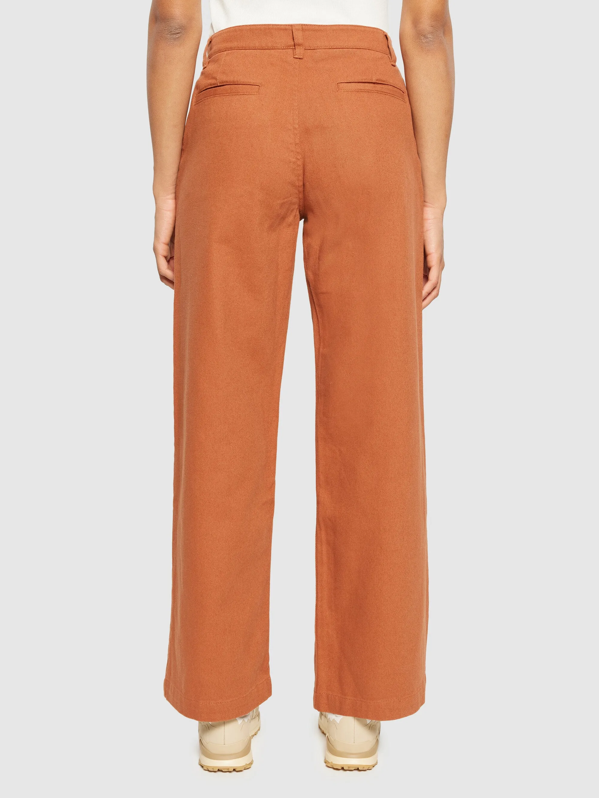 POSEY wide mid-rise twill pant - GOTS/Vegan - Mocha Bisque